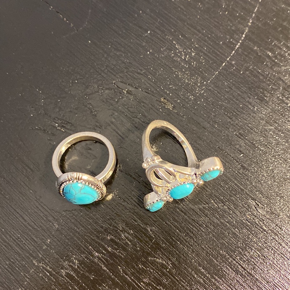 Turquoise Rings Pair - Picture 3 of 3